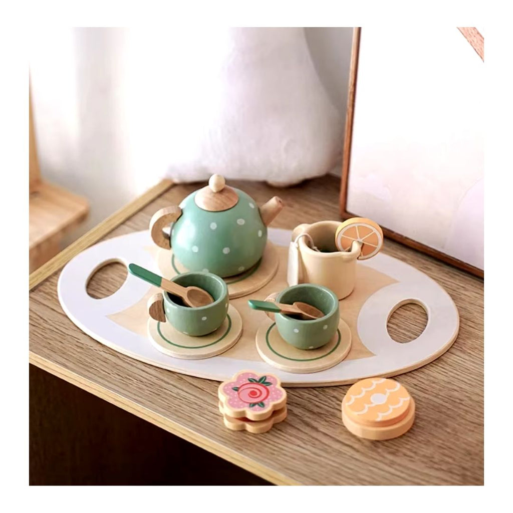 Juego de Té y Postres de Madera - vista 2 - Iron Oak Chile
