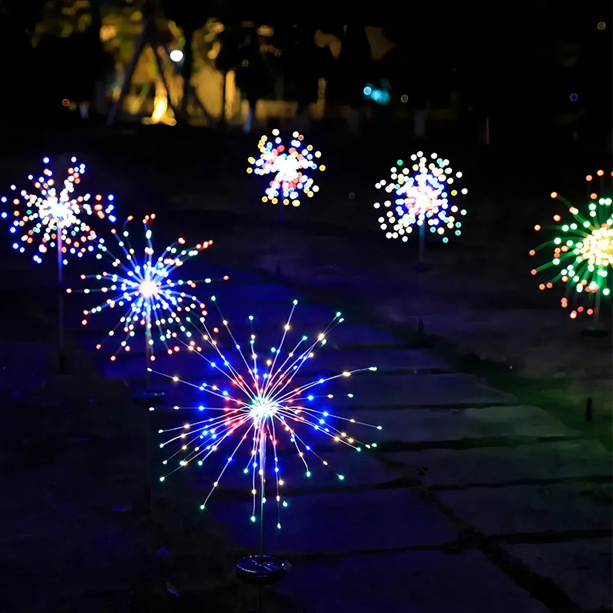 Pack 2 Luces Solares Fuegos Artificiales - vista 2 - Iron Oak Chile