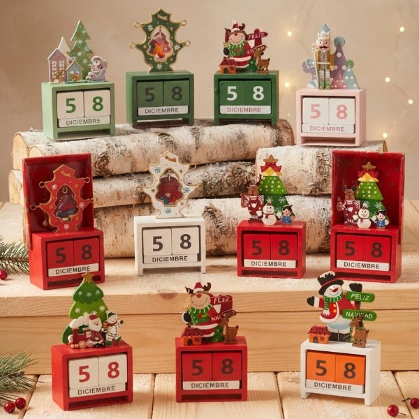Calendario de Adviento Navideño de Madera - vista 2 - Iron Oak Chile