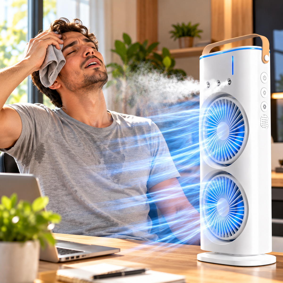 Ventilador Doble 3 en 1 - detalle del producto - Iron Oak Chile