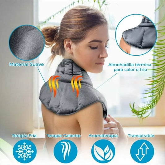 Manta Teraphy Pro - Alivia el Dolor de Cuello y Hombros - Compresa Térmica Frío/Calor