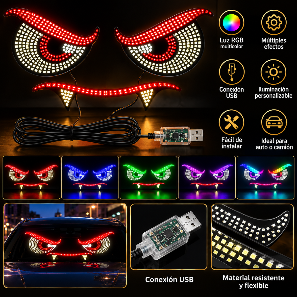 Ojos LED RGB para Auto | Personaliza tu vehículo