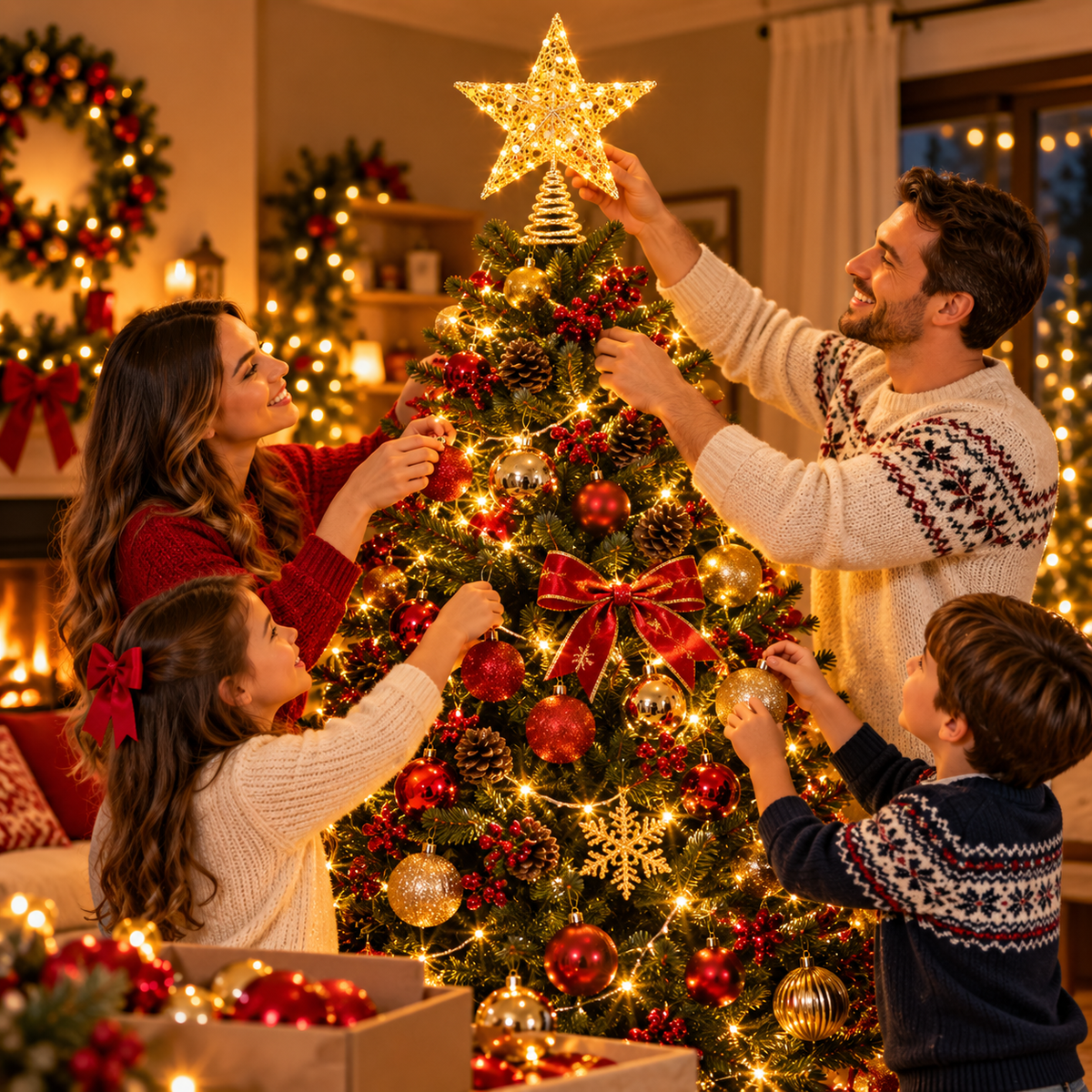 Estrella Dorada para Árbol de Navidad - en el hogar - Iron Oak Chile