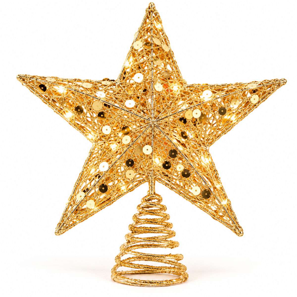 Estrella Dorada para Árbol de Navidad - Iron Oak Chile