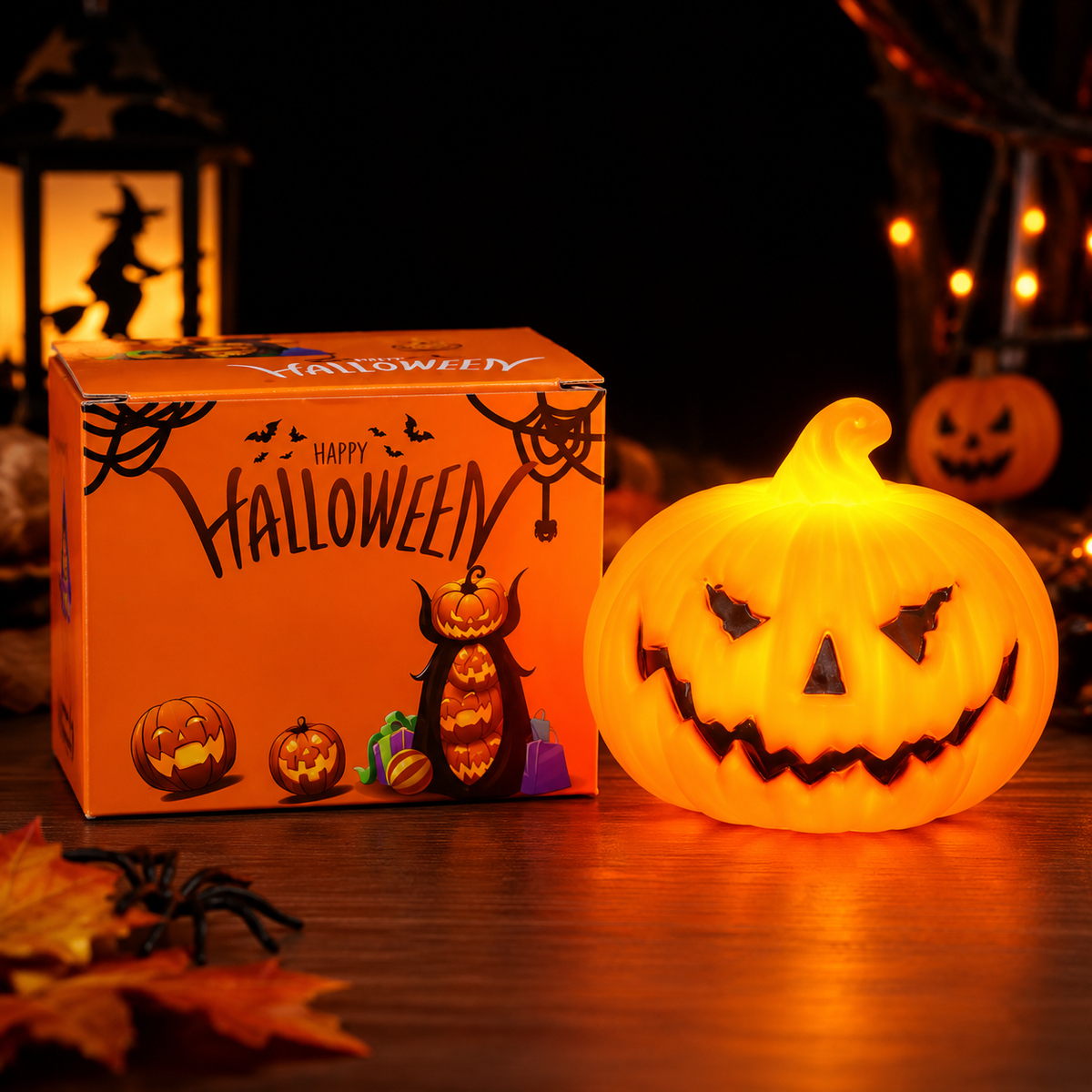 Calabaza LED de Halloween con Caja de Regalo - Iron Oak Chile