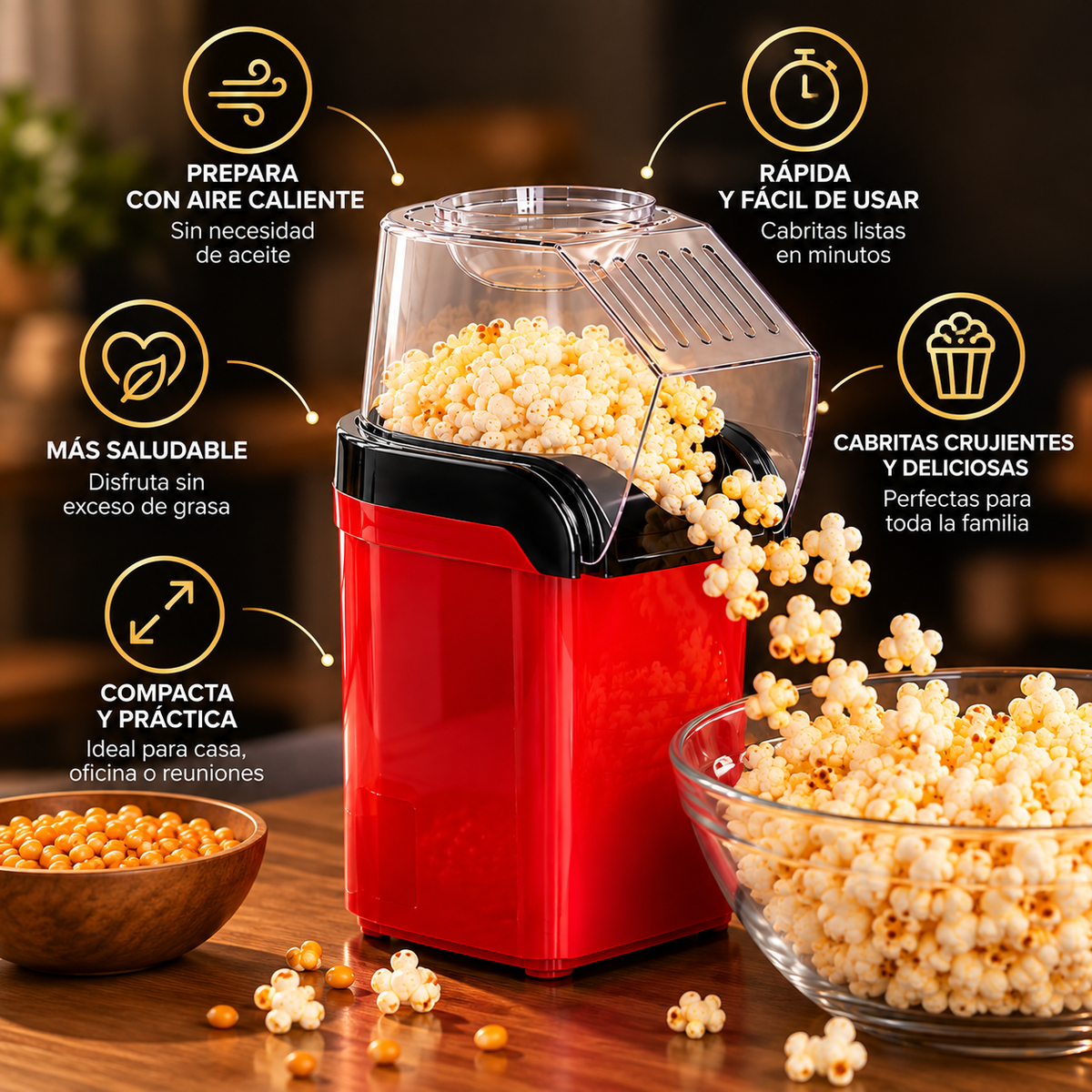 Máquina de Cabritas | ¡Disfruta palomitas recién hechas en casa!