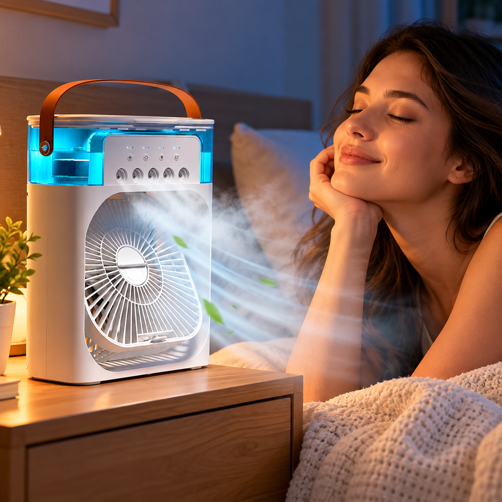 Mini Climatizador Portátil con Humidificador - en el hogar - Iron Oak Chile