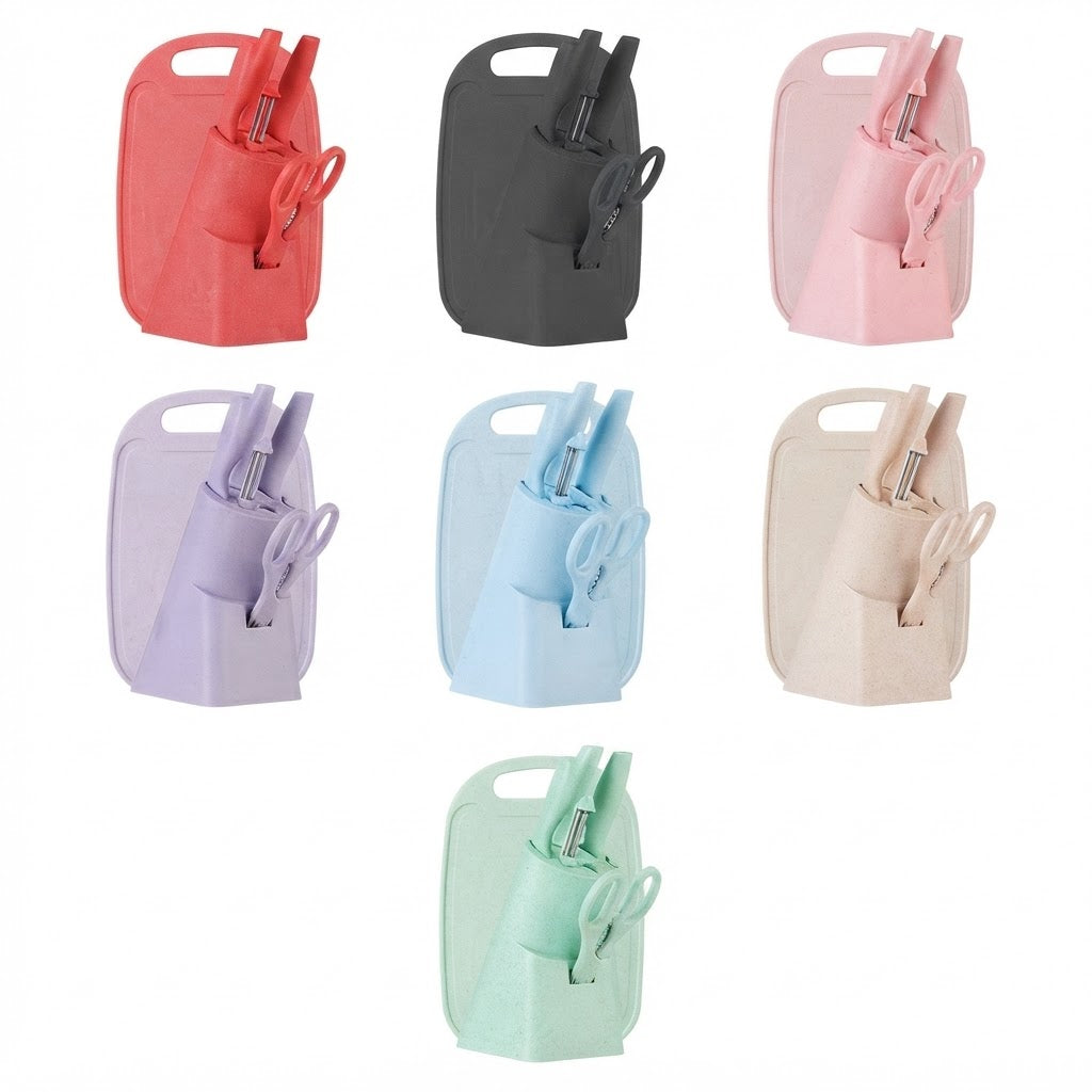 Set de Cuchillos y Tabla 7 en 1 - vista 1 - Iron Oak Chile