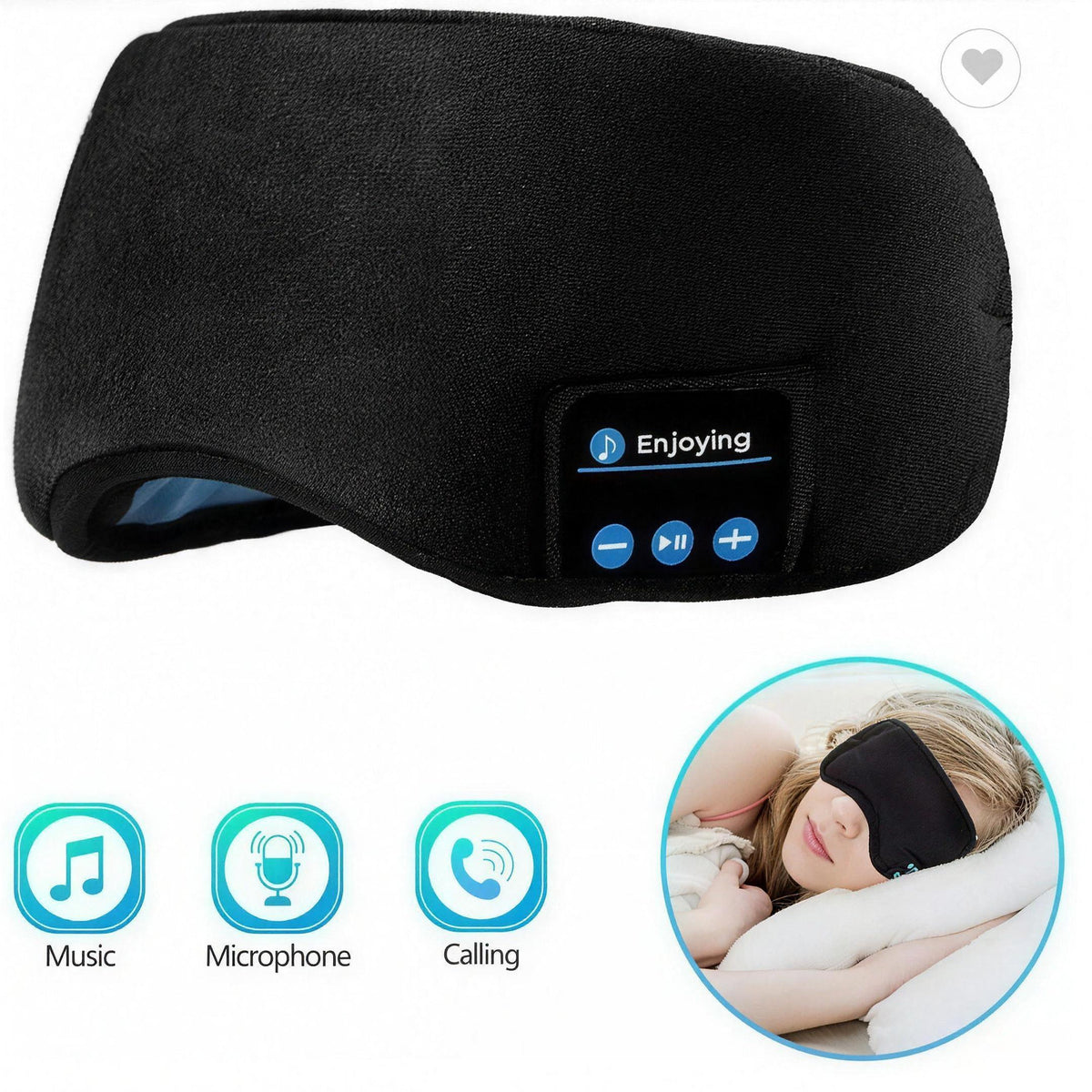 Antifaz para Dormir con Audífonos Bluetooth