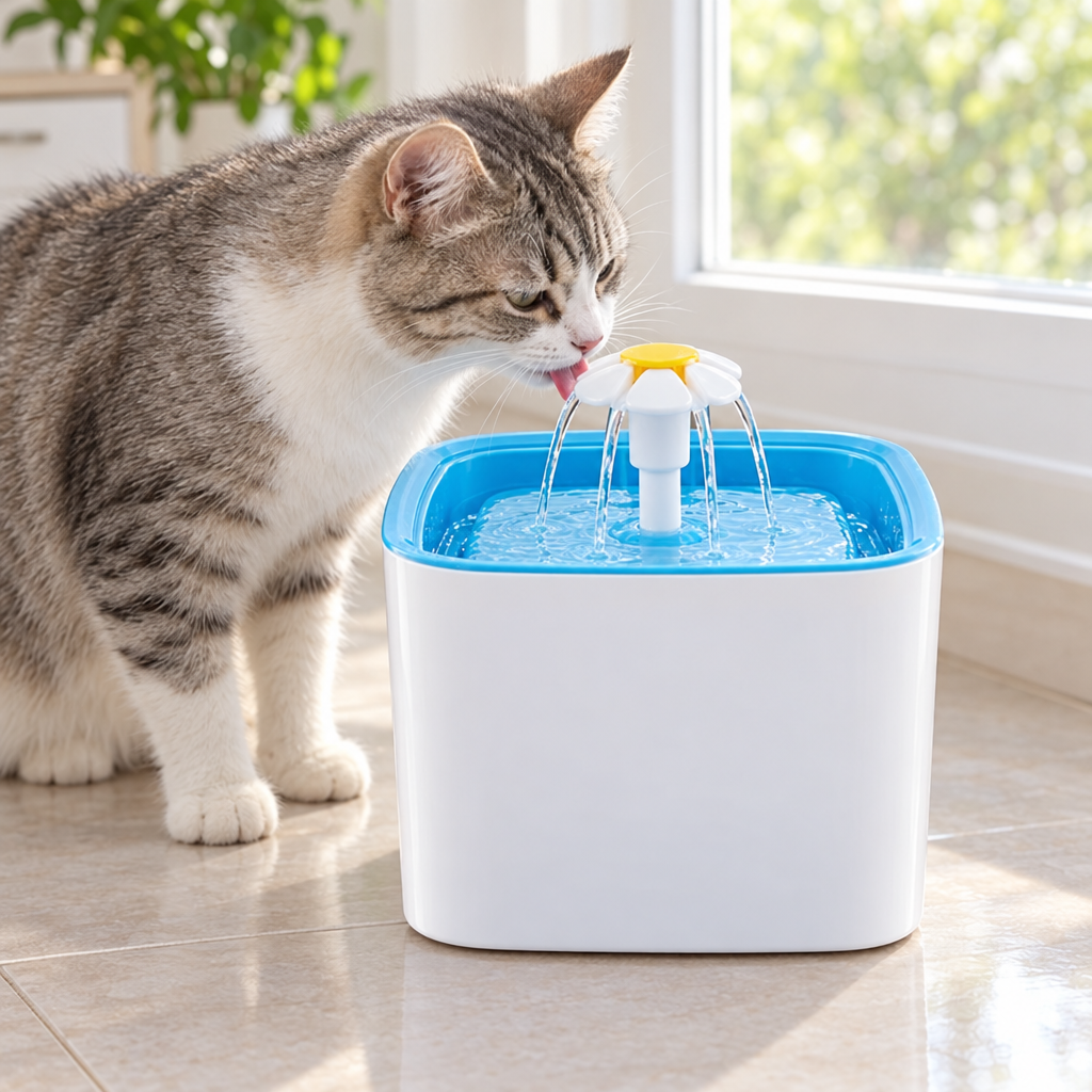 Fuente de Agua para Mascotas con Filtro y Luz LED - beneficios y características - Iron Oak Chile