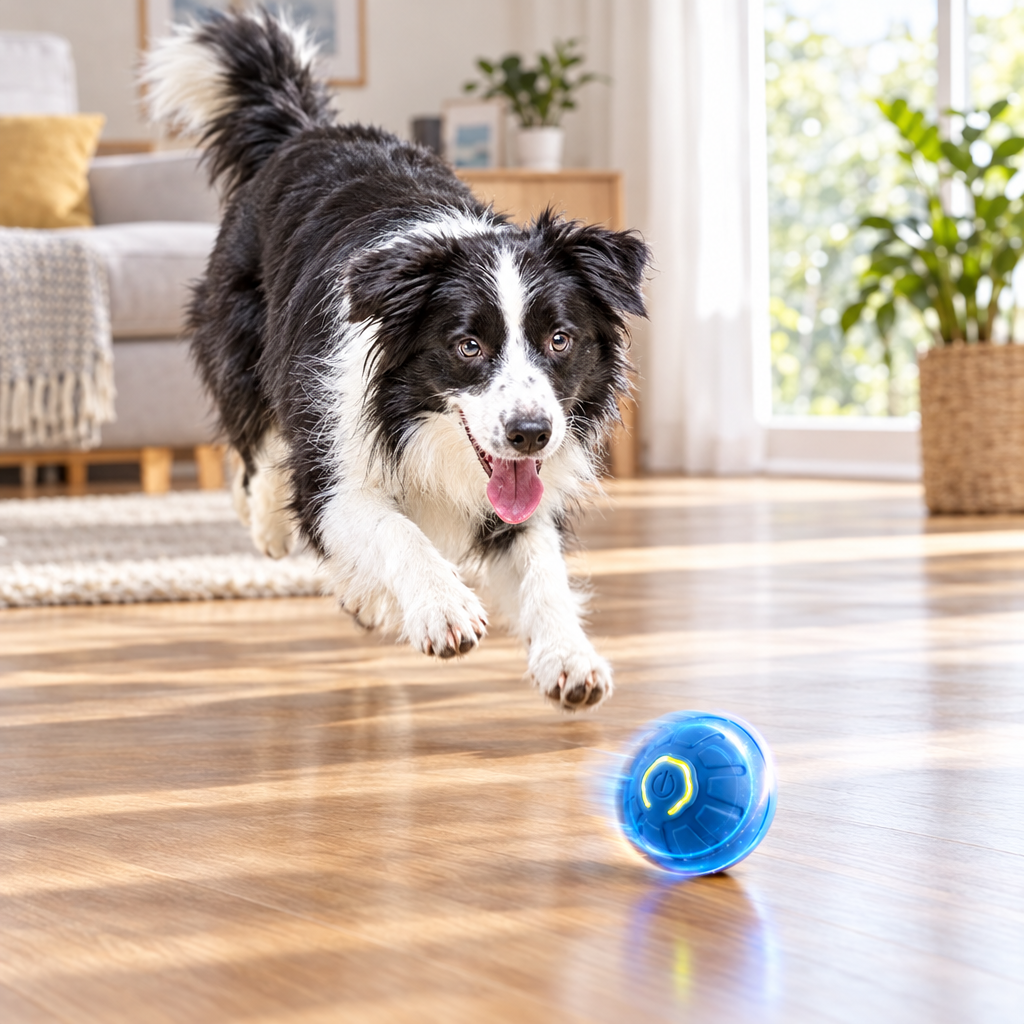 Pelota Inteligente Interactiva para Perros y Gatos - beneficios y características - Iron Oak Chile