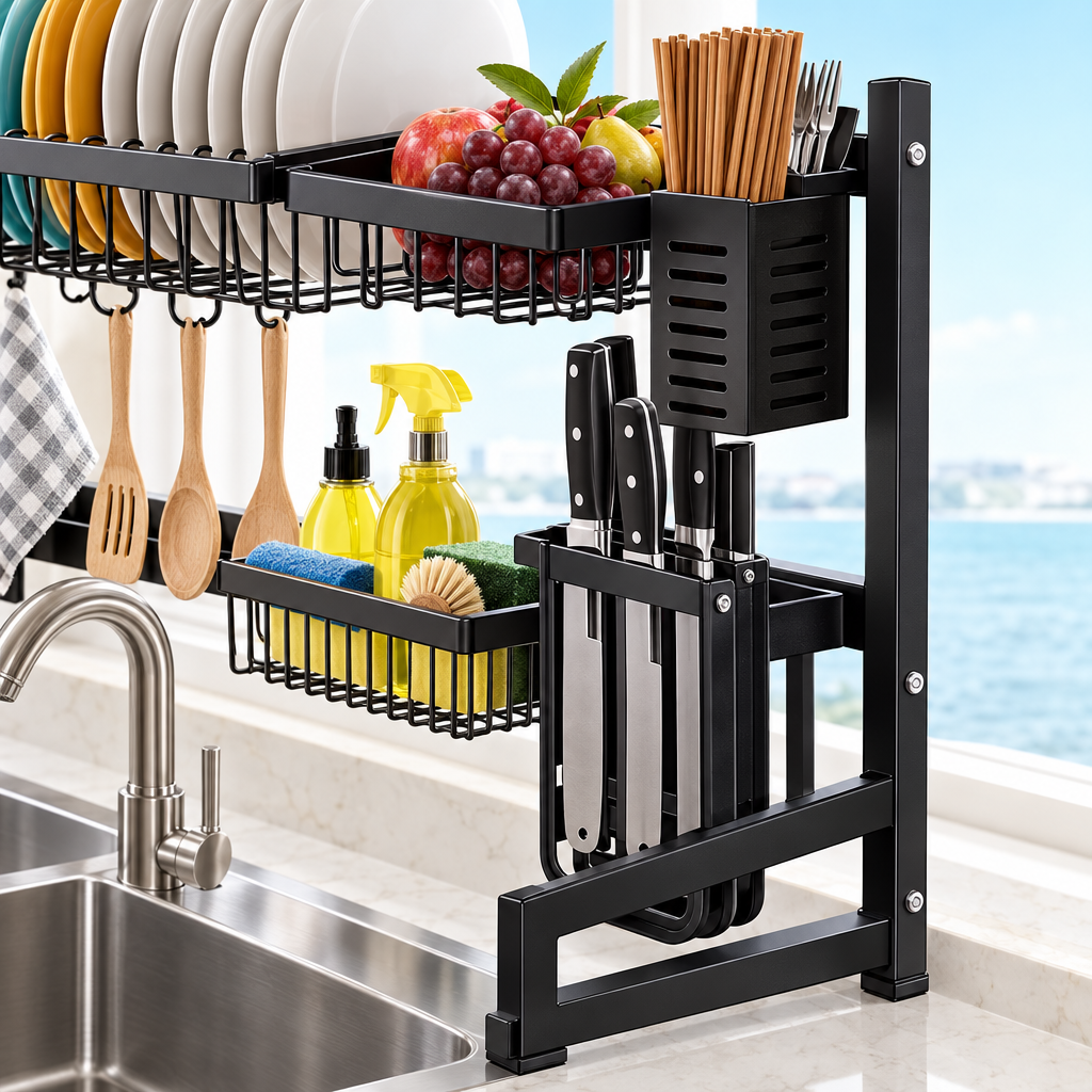 Rack Escurridor de Platos sobre Lavaplatos 85 cm - detalle del producto - Iron Oak Chile