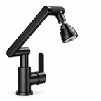 Llave monomando giratoria negra con brazo articulado - Iron Oak Chile