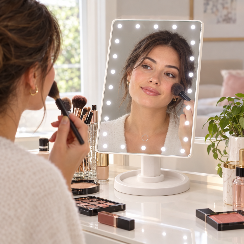 Espejo de Maquillaje con 22 Luces LED - beneficios y características - Iron Oak Chile