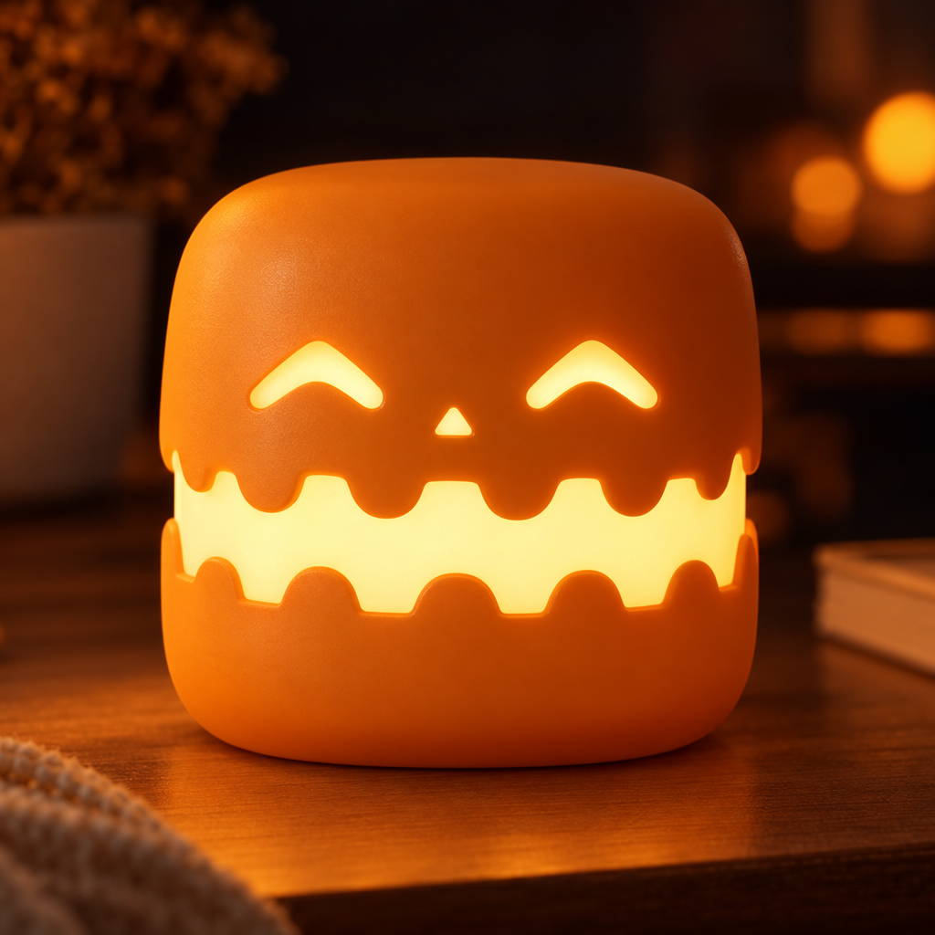 Lámpara Calabaza LED con USB - en uso - Iron Oak Chile