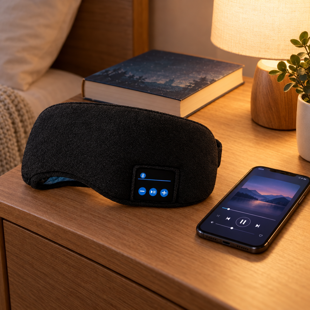 Antifaz para Dormir con Audífonos Bluetooth, Música y oscuridad total - foto 4