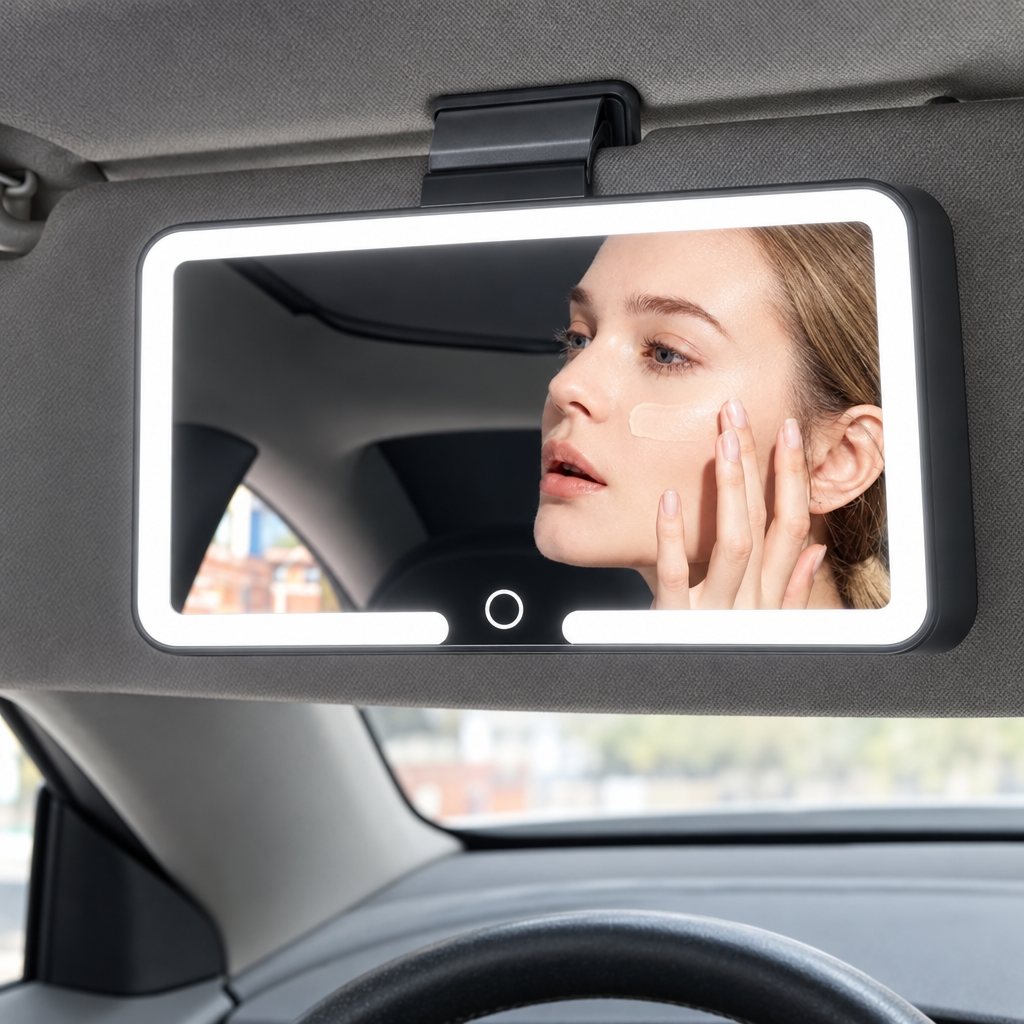 Espejo de Maquillaje con Luz LED para Auto - vista 5 - Iron Oak Chile
