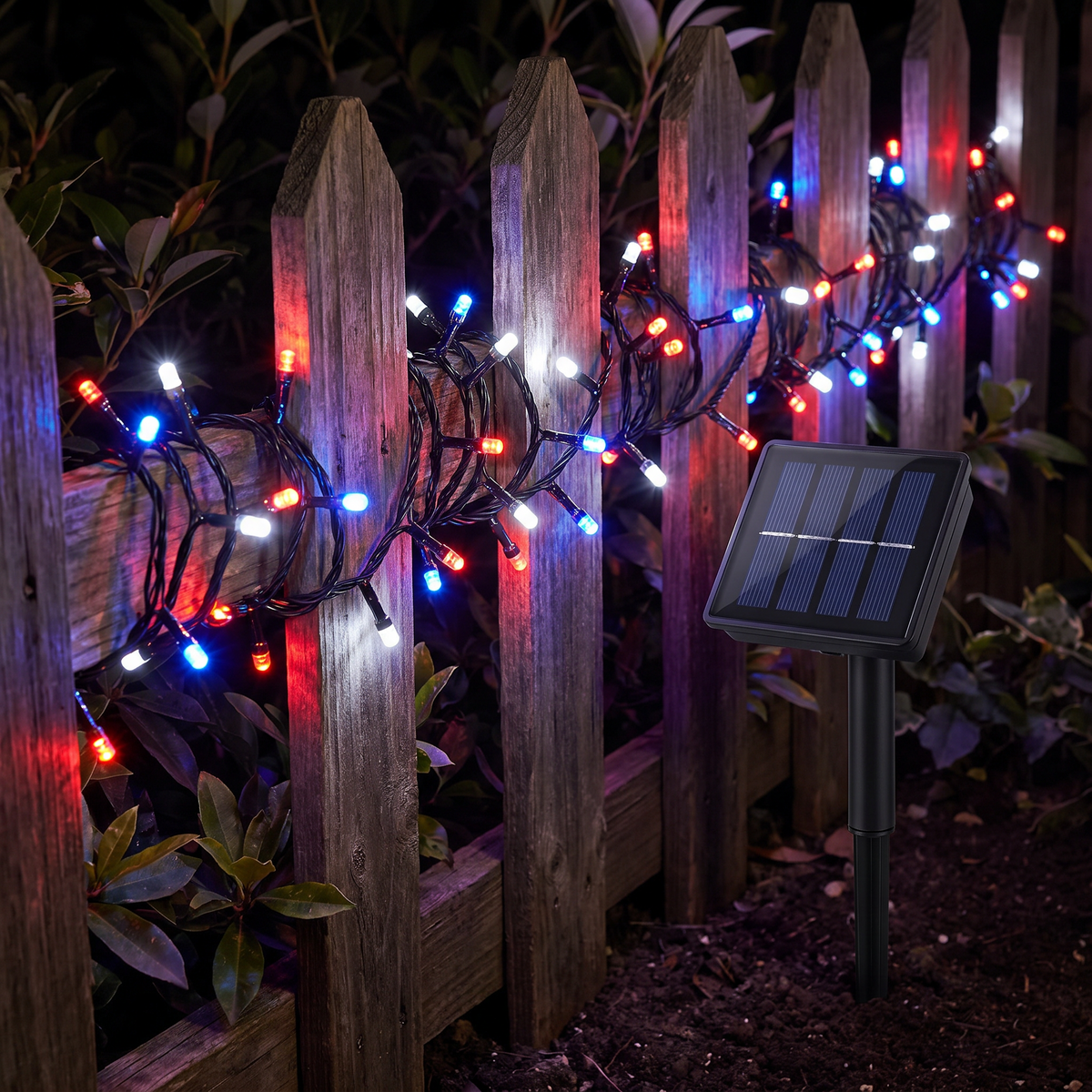 Pack 3 Luces Navideñas Solares 10 m - vista 2 - Iron Oak Chile