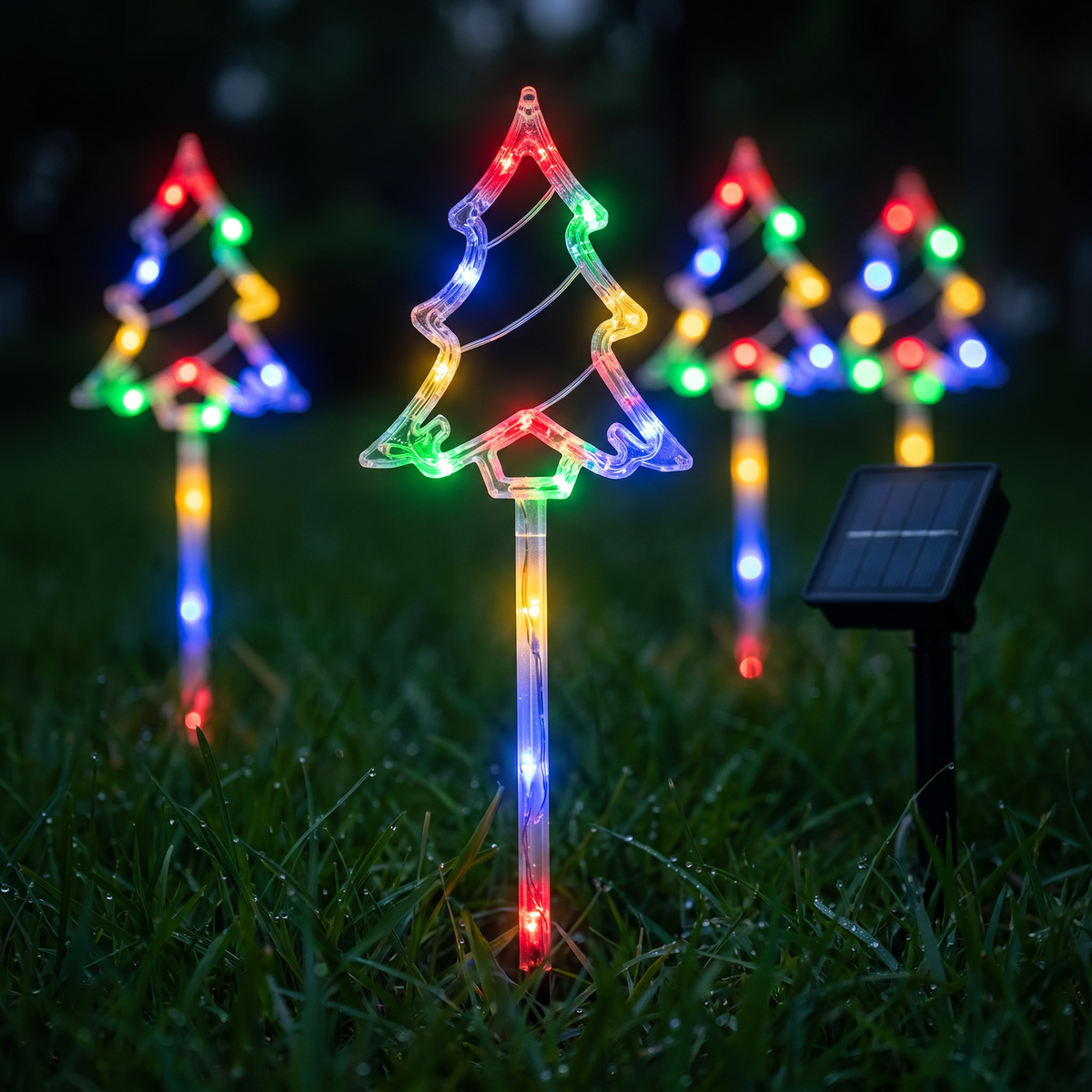 Kit 5 Estacas Solares Pino Navideño - vista 5 - Iron Oak Chile