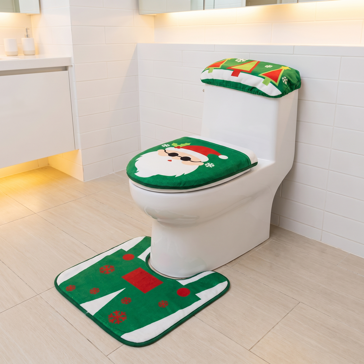 Set Navideño Alfombra y Funda de Inodoro - vista 5 - Iron Oak Chile