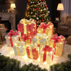 Set 3 Cajas de Regalo Decorativas con Luces LED - vista 4 - Iron Oak Chile