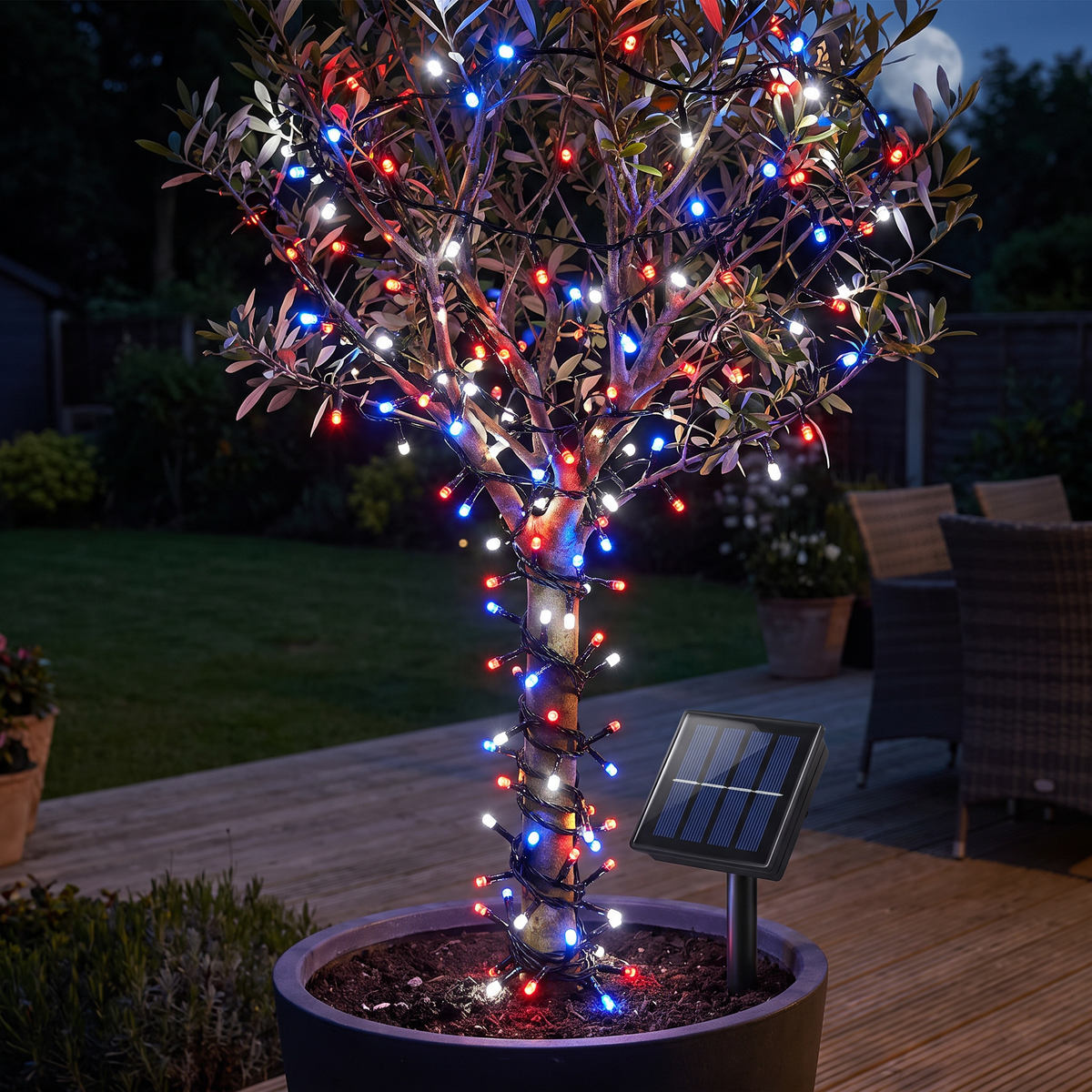 Pack 3 Luces Navideñas Solares 10 m - vista 4 - Iron Oak Chile