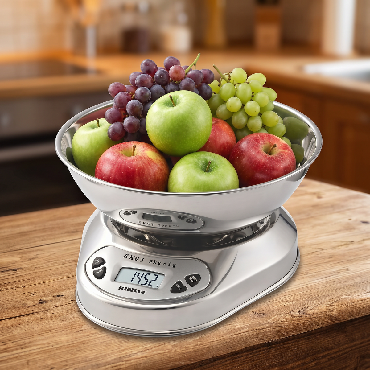 Pesa de Cocina Digital 5 kg con Bowl de Acero - vista 5 - Iron Oak Chile
