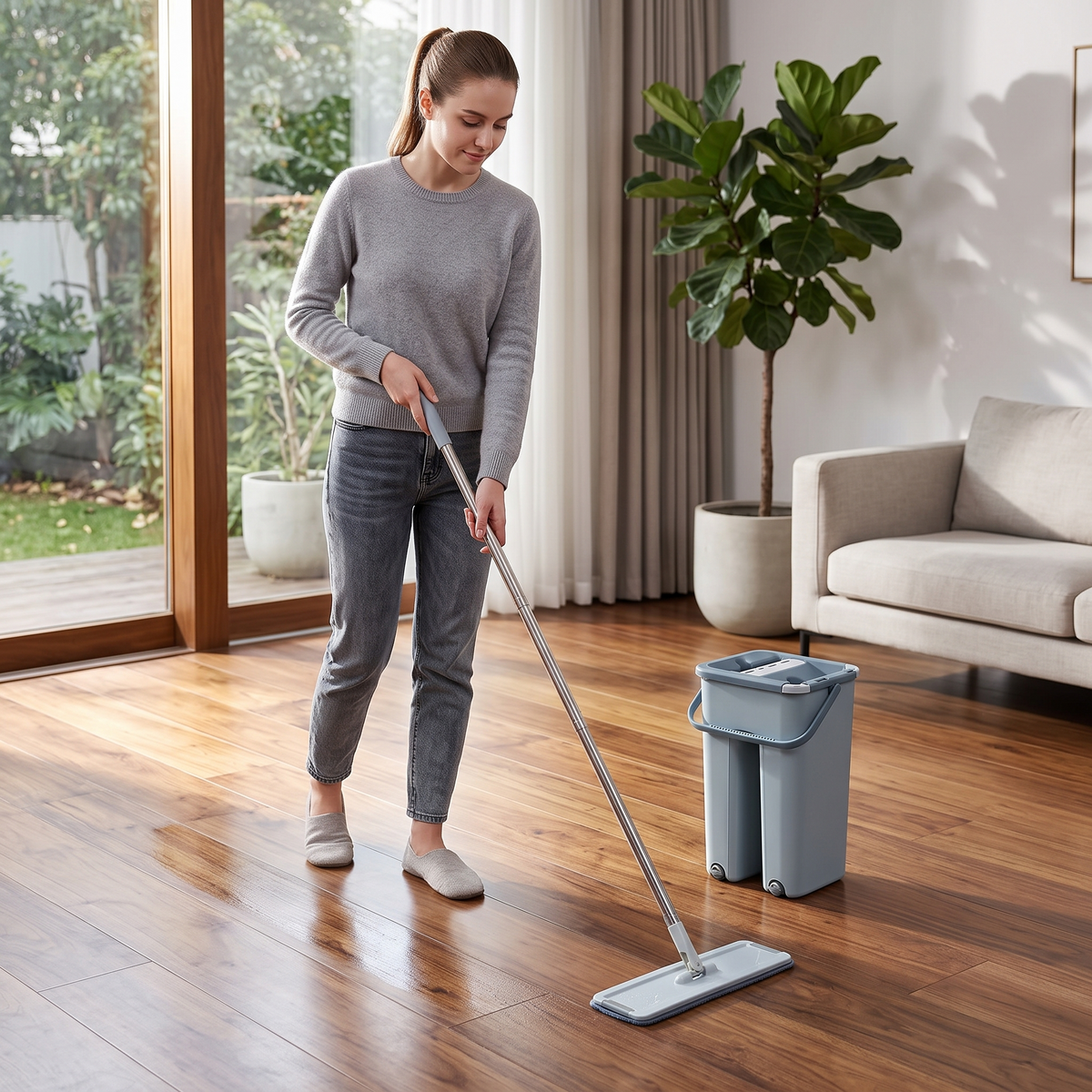 Trapero Plano con Balde 2 en 1 - vista 2 - Iron Oak Chile