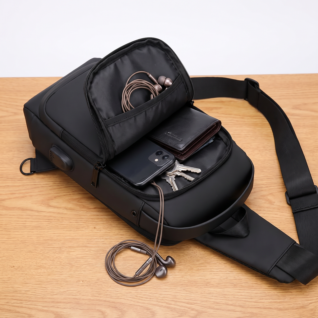 Bolso Cruzado Antirrobo con Clave - vista 5 - Iron Oak Chile
