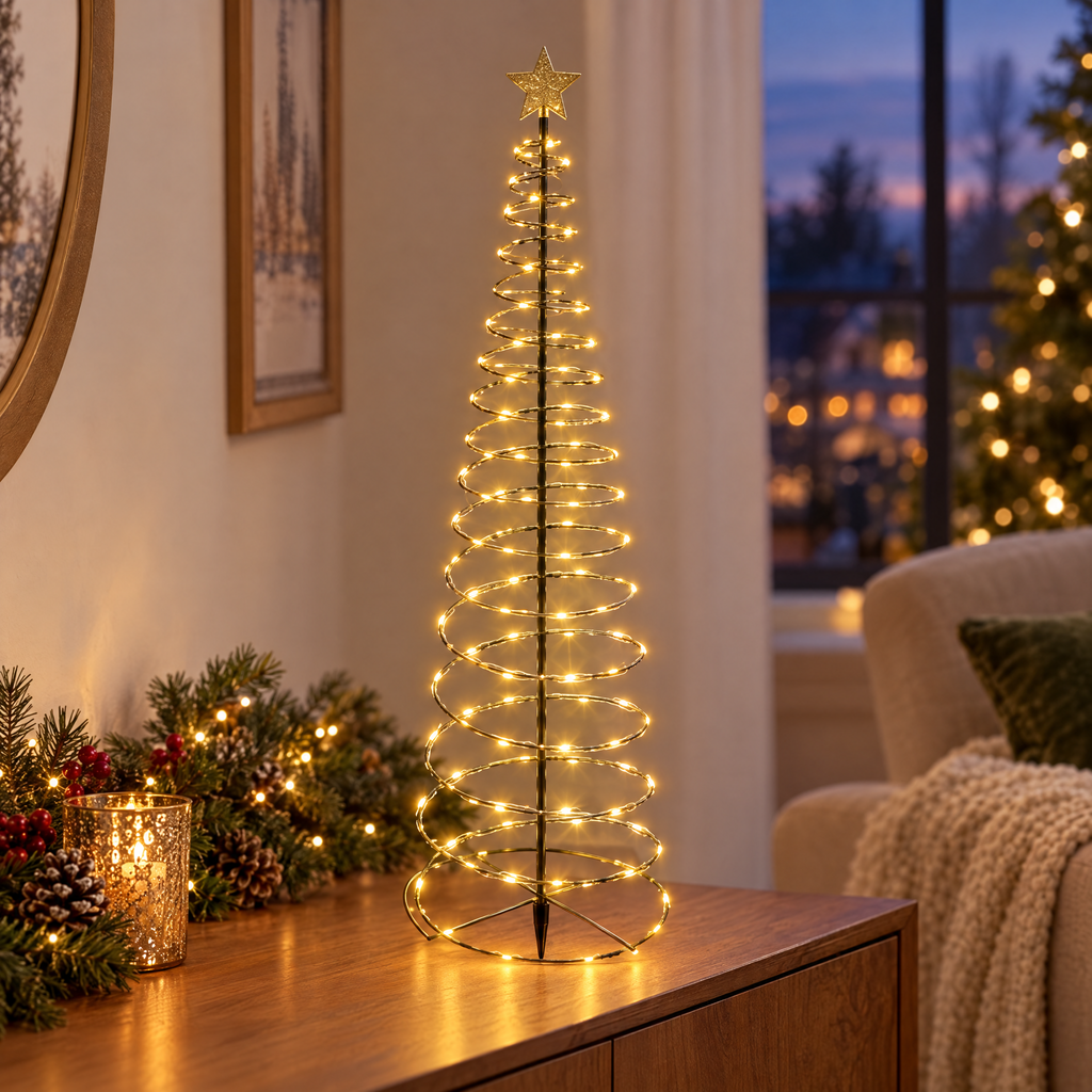 Árbol Navideño Ondulado LED 50 cm - vista 5 - Iron Oak Chile