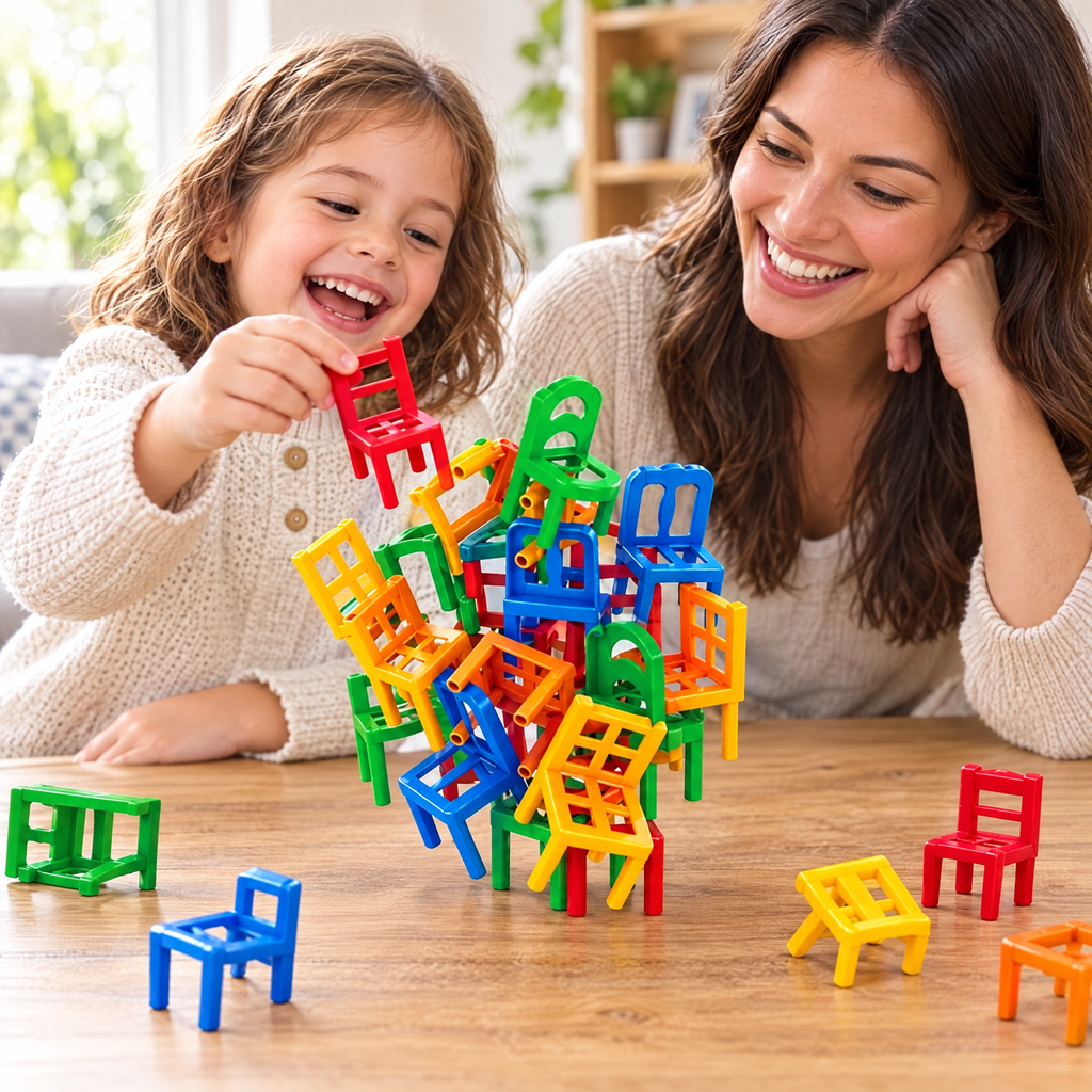 Juego de Equilibrio Sillas Apilables - en familia - Iron Oak Chile