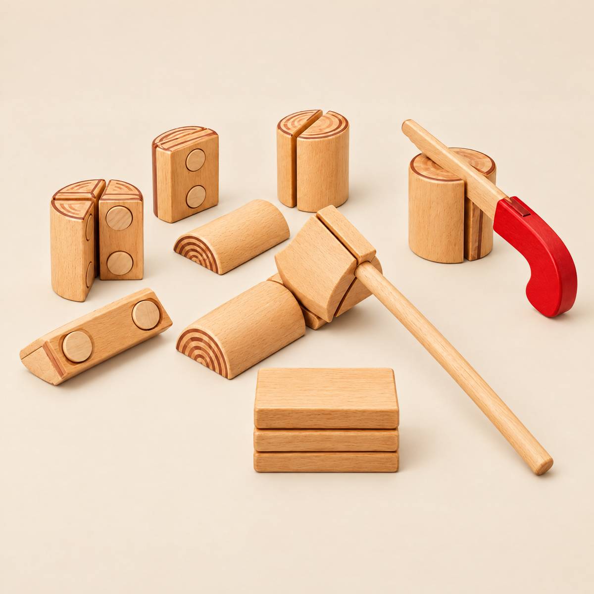 Juego de Leñador Montessori - estudio - Iron Oak Chile
