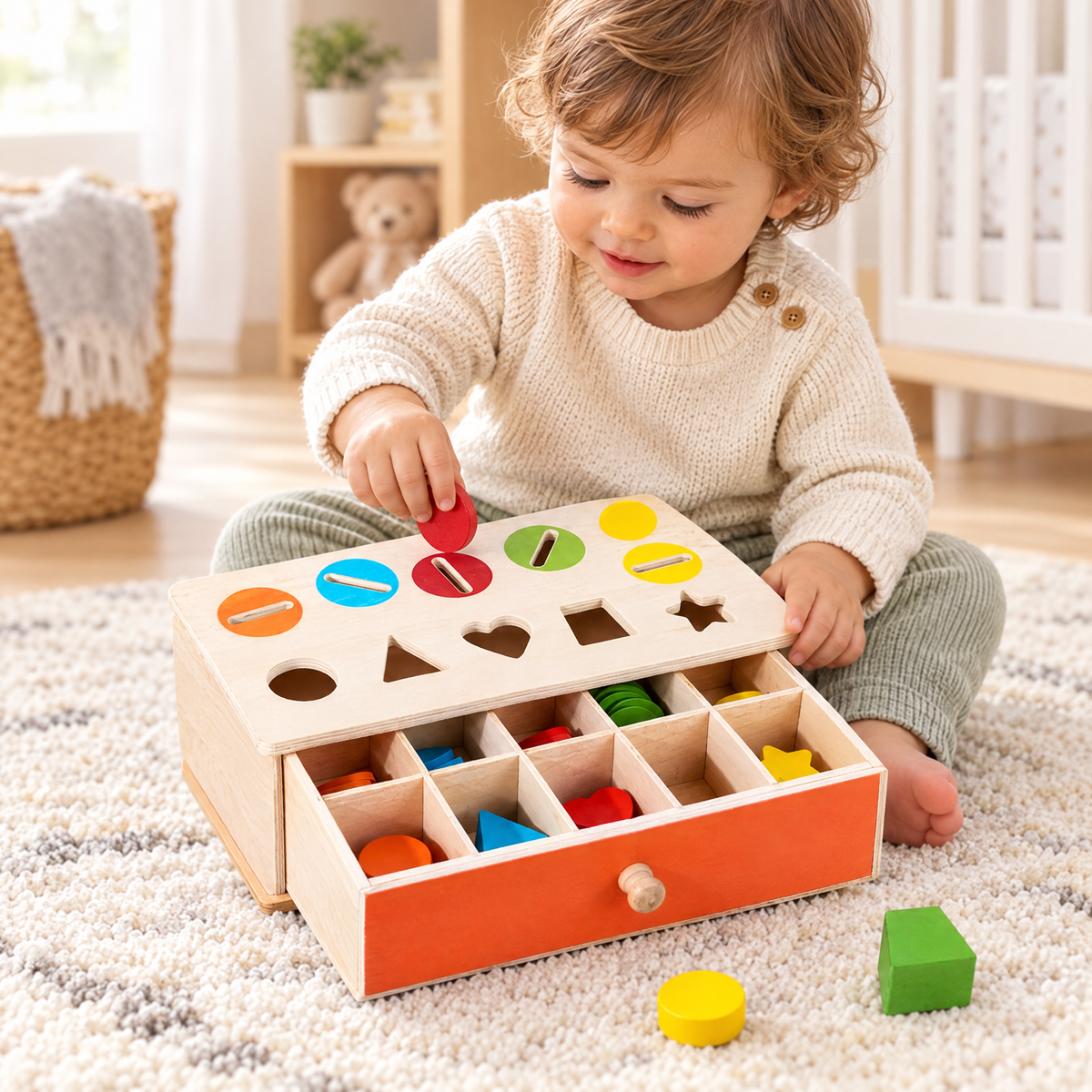 Caja Montessori de Formas y Colores, Madera - foto 5