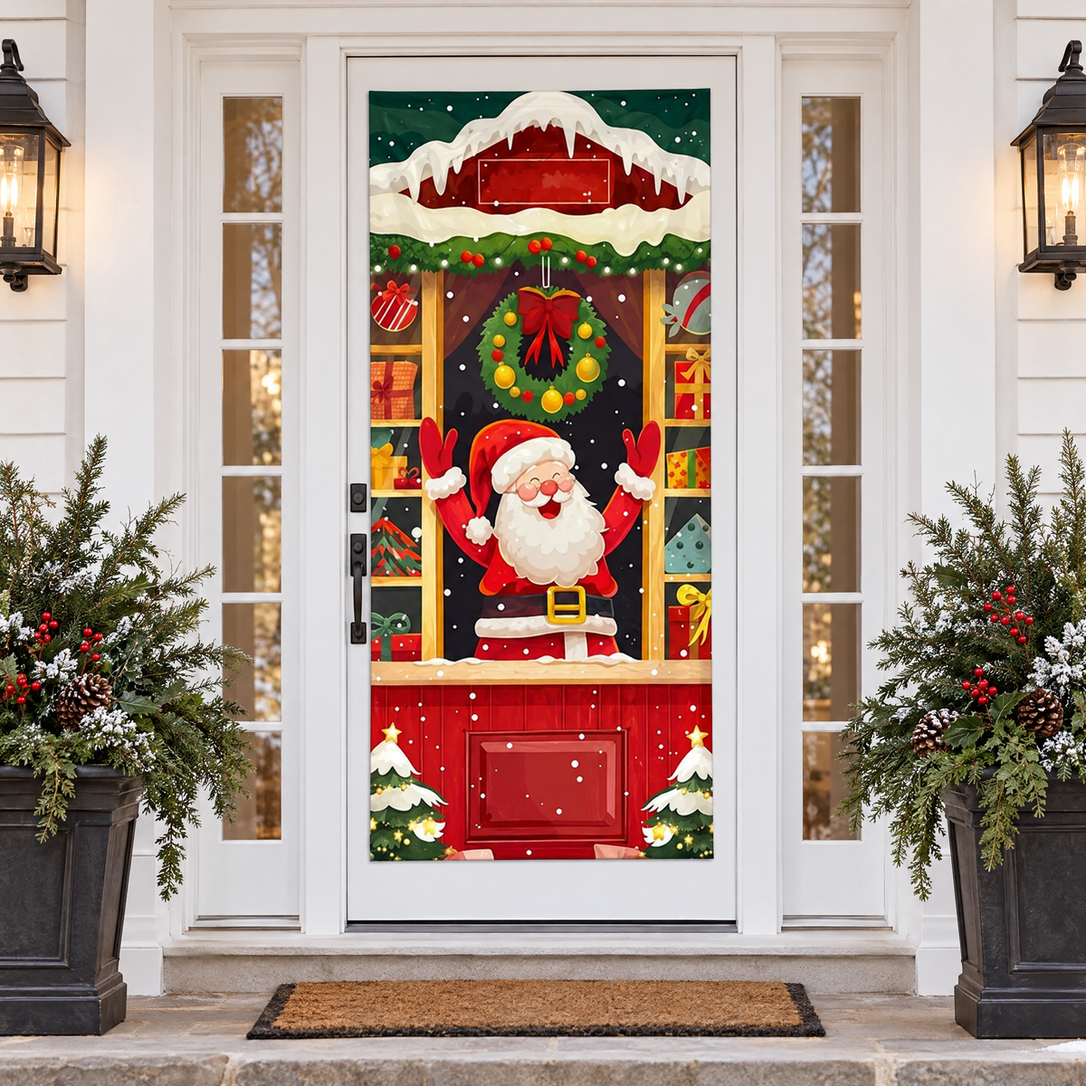 Cubierta Navideña para Puerta, Papá Noel - foto 5