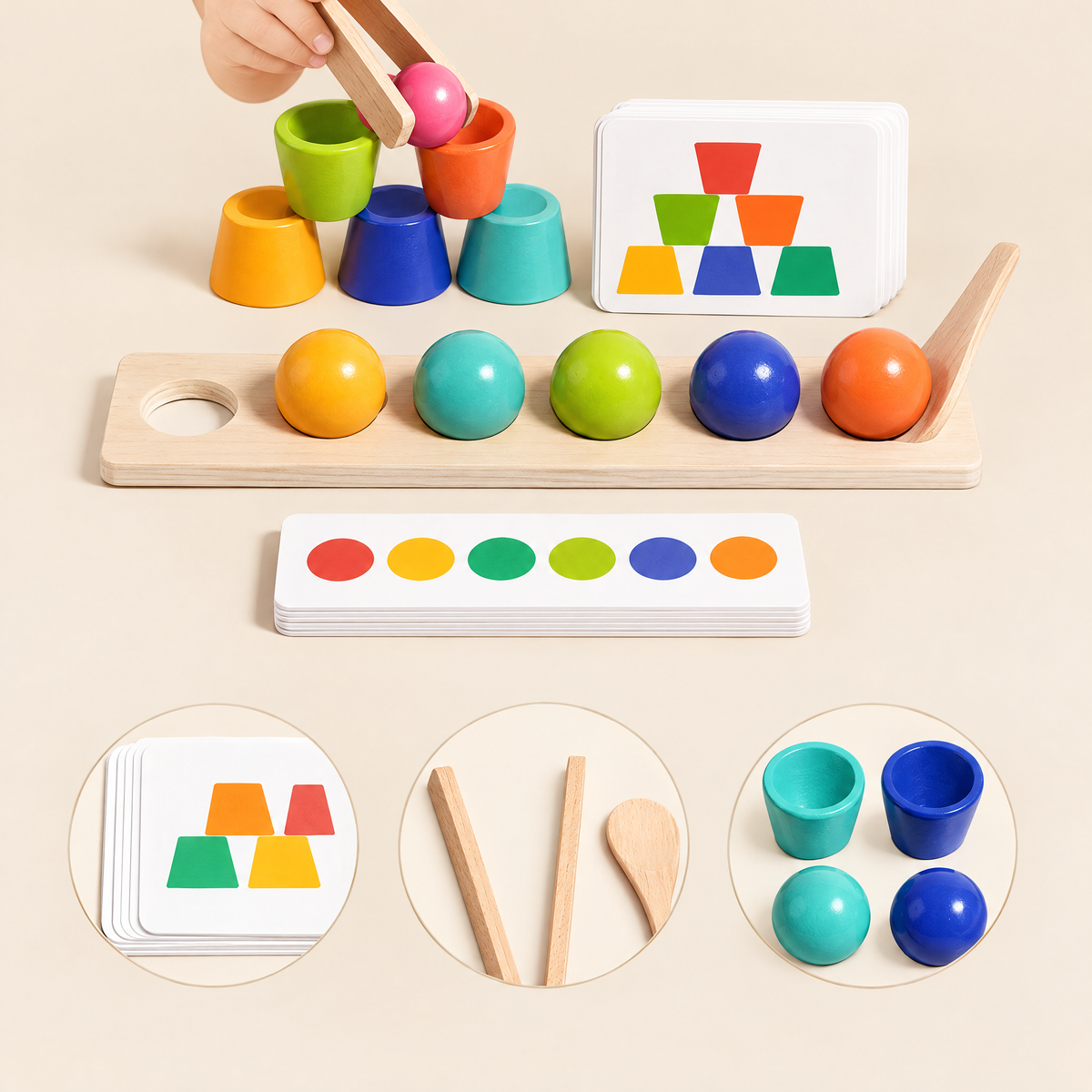 Juego Didáctico de Madera para Clasificar Colores - foto 3