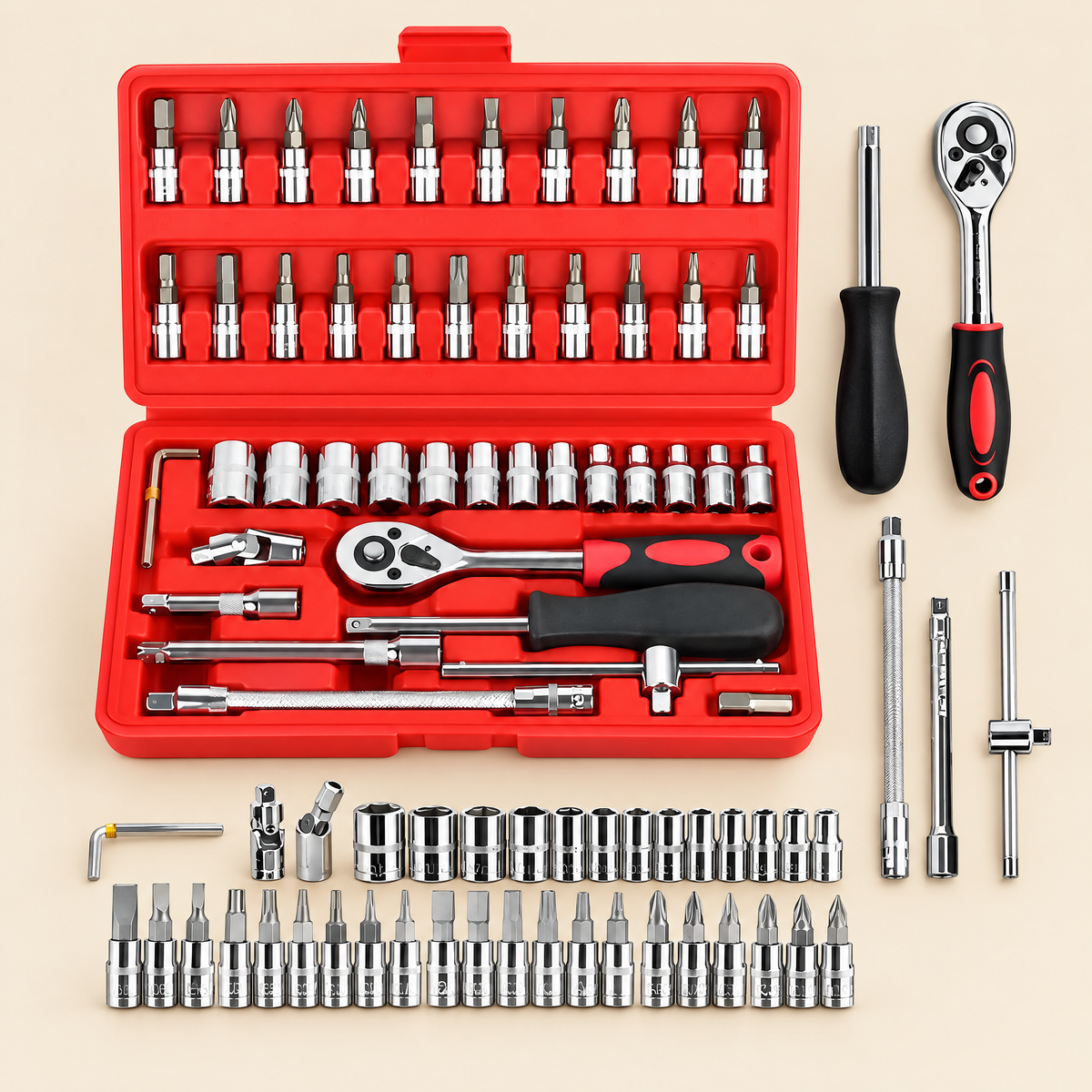 Kit de Herramientas 46 Piezas, Dados y Puntas - foto 2