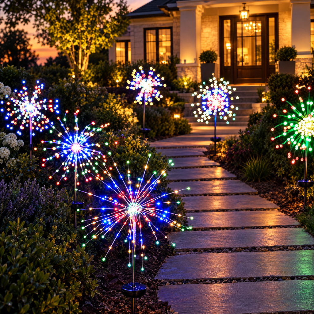 Pack 2 Luces Solares Fuegos Artificiales, Para jardín - foto 3