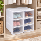 Pack 6 Cajas Organizadoras de Zapatos, Apilables y transparentes - foto 5