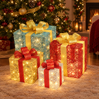 Set 3 Cajas de Regalo Decorativas con Luces LED - foto 5