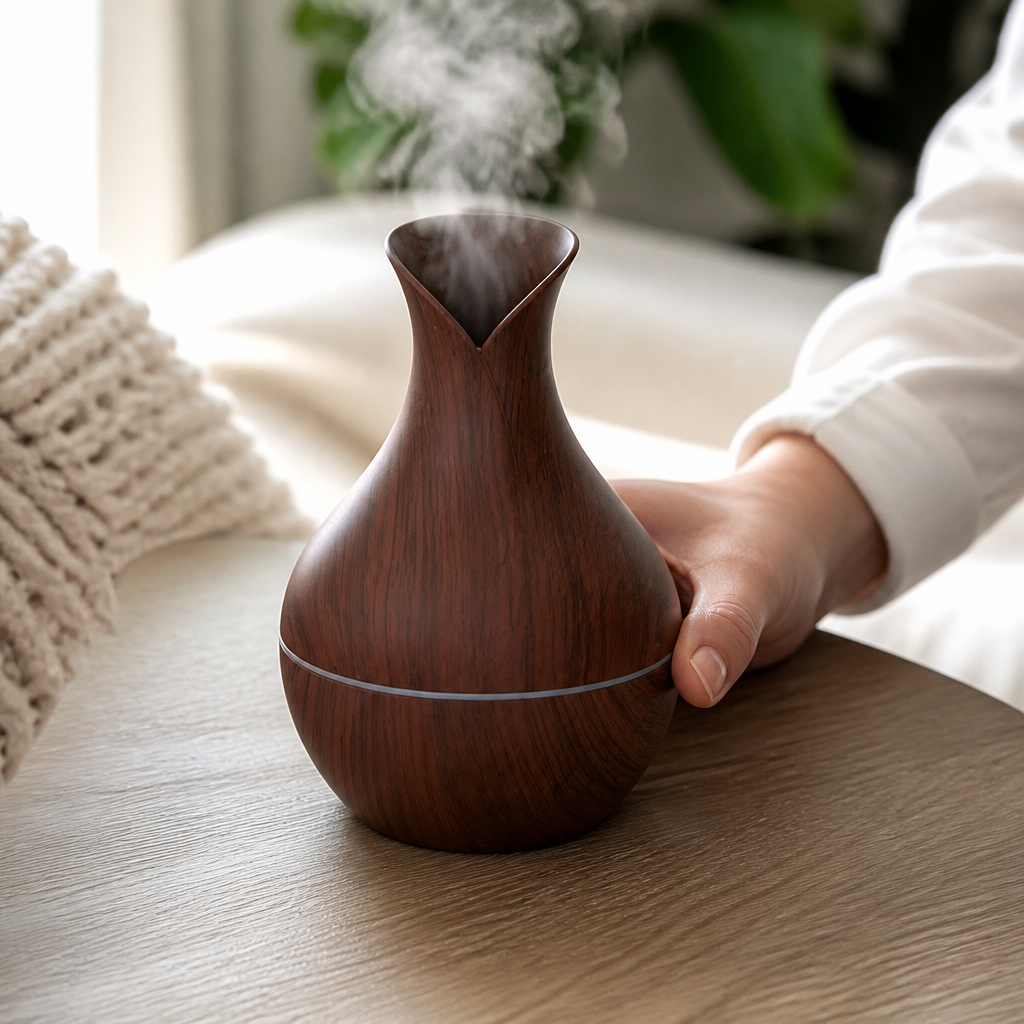 Humidificador Aromatizador Diseño Madera - foto 4