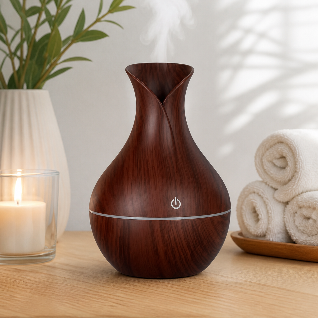 Humidificador Aromatizador Diseño Madera - foto 5
