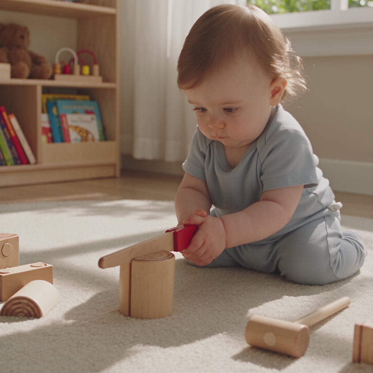 Juego de Leñador Montessori de Madera | Corta Troncos